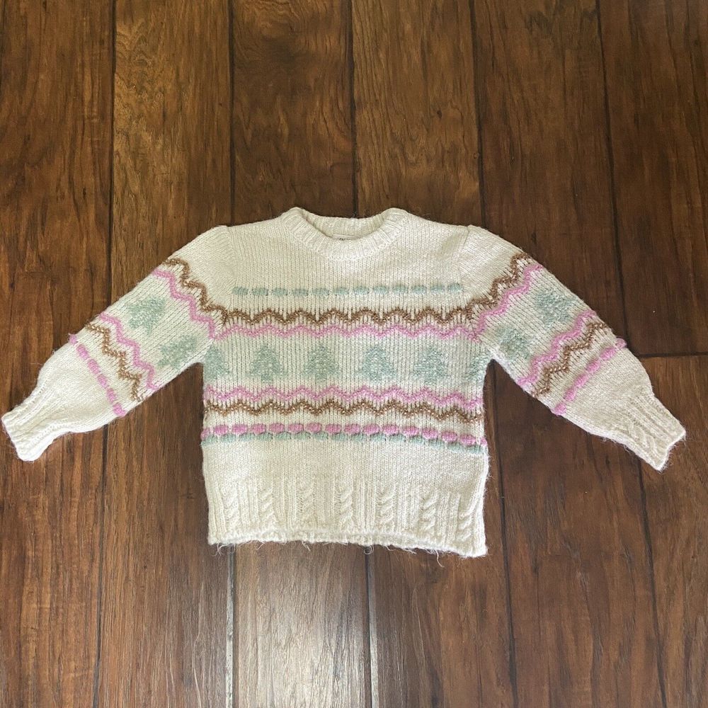 Zara Knitwear Winter Long Sleeved Textured Chunky Knit Sweater Size 3/4